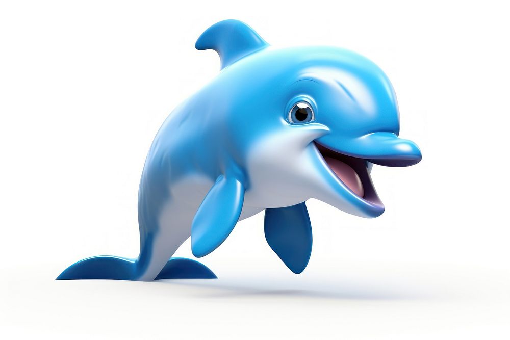 Dolphin animal mammal white background. AI generated Image by rawpixel.