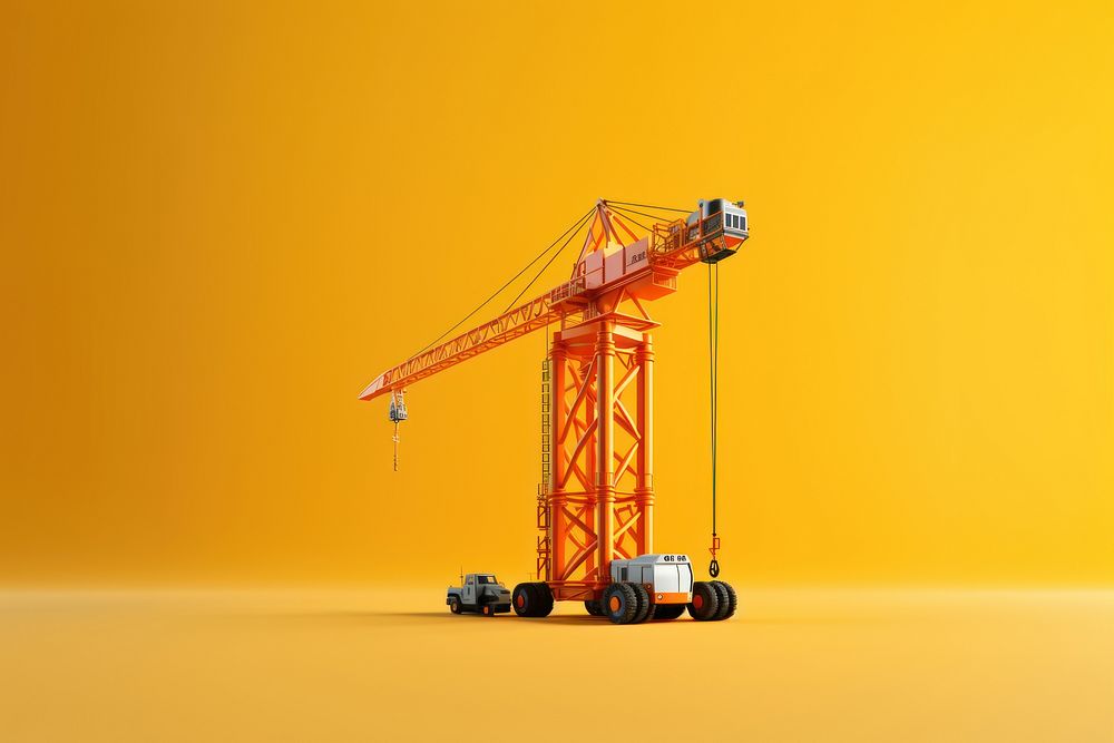 Construction vehicle construction crane transportation. AI generated Image by rawpixel.