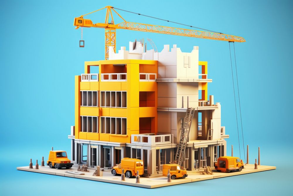 Construction building architecture vehicle. AI generated Image by rawpixel.