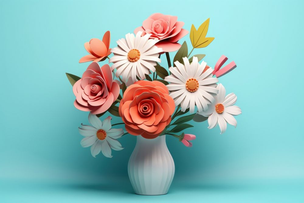 Flower plant daisy rose. AI generated Image by rawpixel.