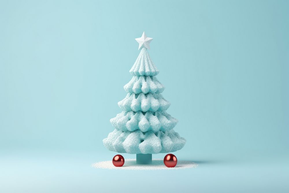 Christmas tree snow blue. AI generated Image by rawpixel.