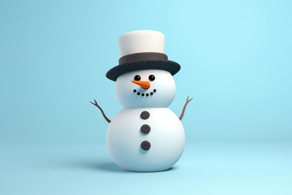 Snow snowman winter white. AI generated Image by rawpixel.