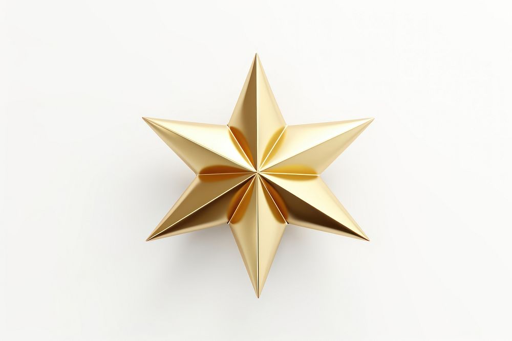 Gold christmas star white background. AI generated Image by rawpixel.
