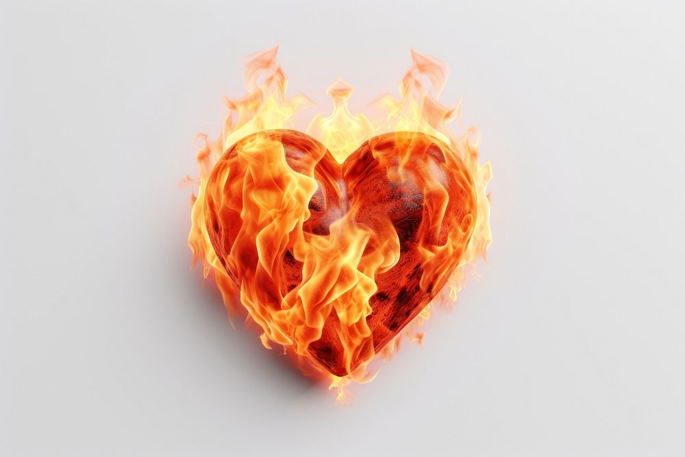 Heart fire glowing burning. AI generated Image by rawpixel.