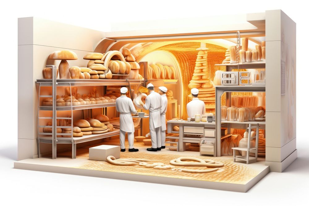 Bakery architecture dollhouse standing. 