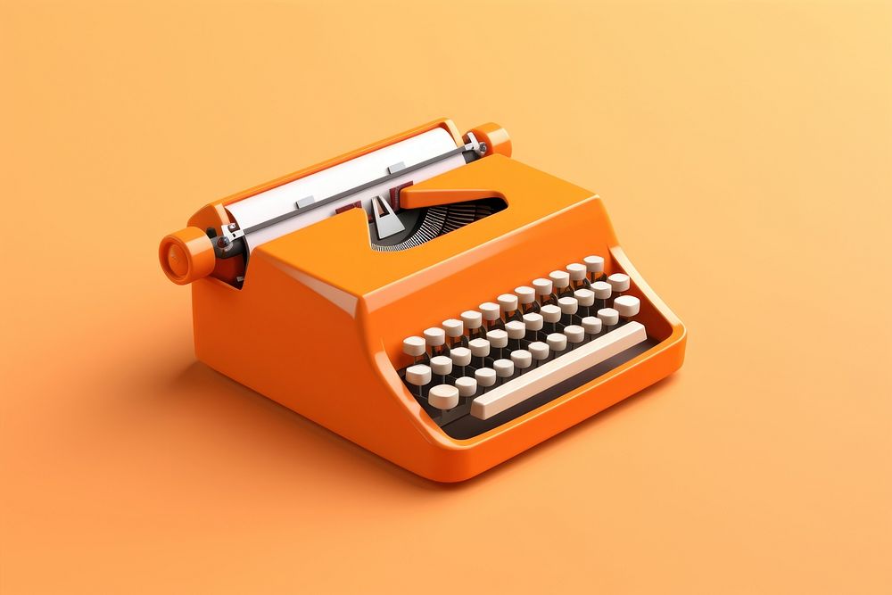 Typewriter text orange background correspondence. AI generated Image by rawpixel.