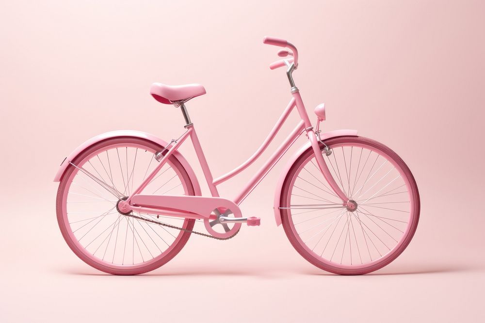 Bicycle vehicle wheel pink. AI generated Image by rawpixel.