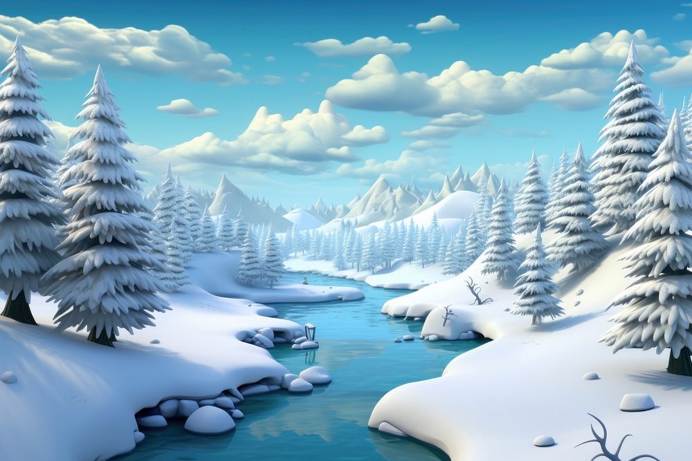 Nature snow backgrounds landscape. 