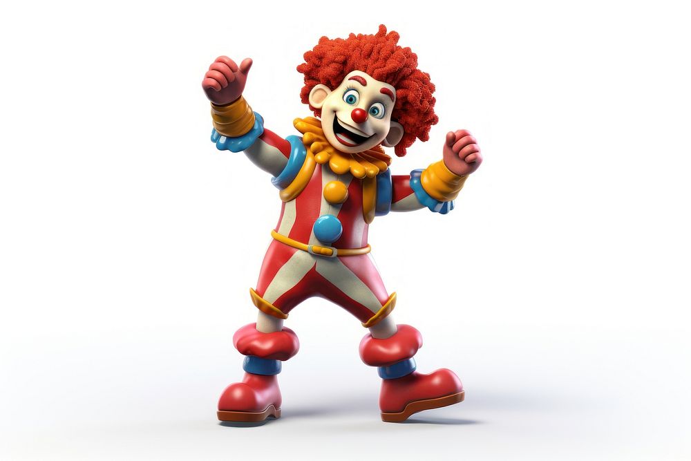 Clown cartoon white background representation.