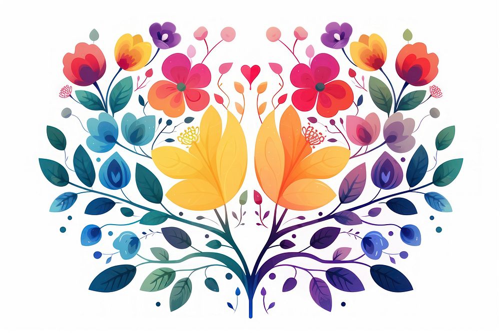 Graphics pattern flower art. AI generated Image by rawpixel.