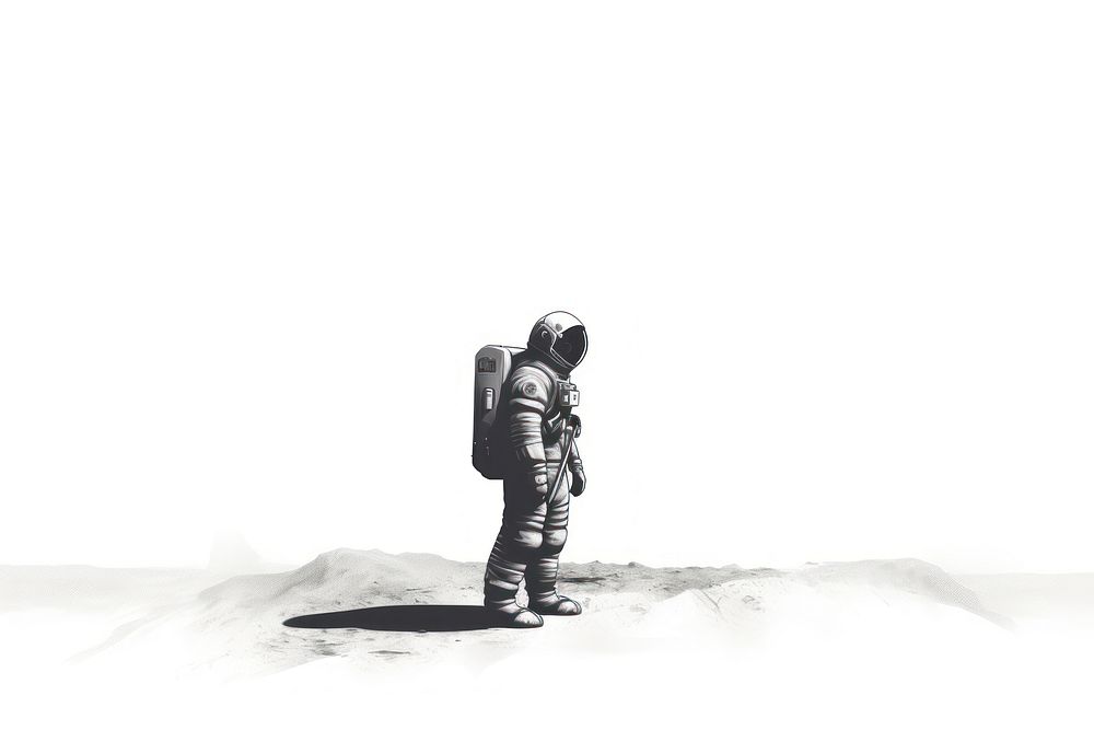 Astronaut standing white adult. AI generated Image by rawpixel.