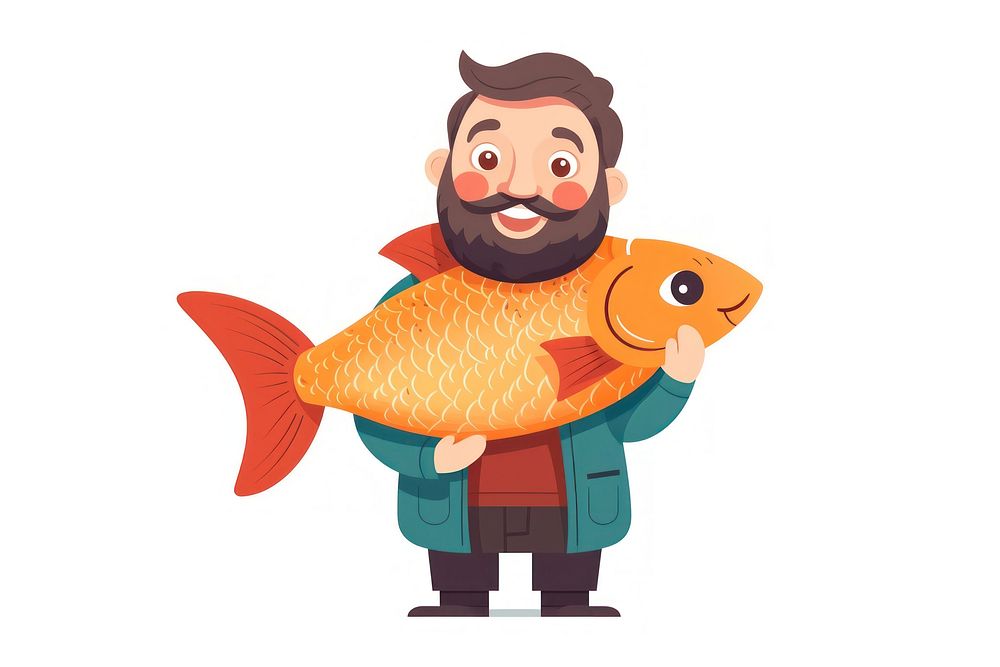 Fish fisherman goldfish holding. 