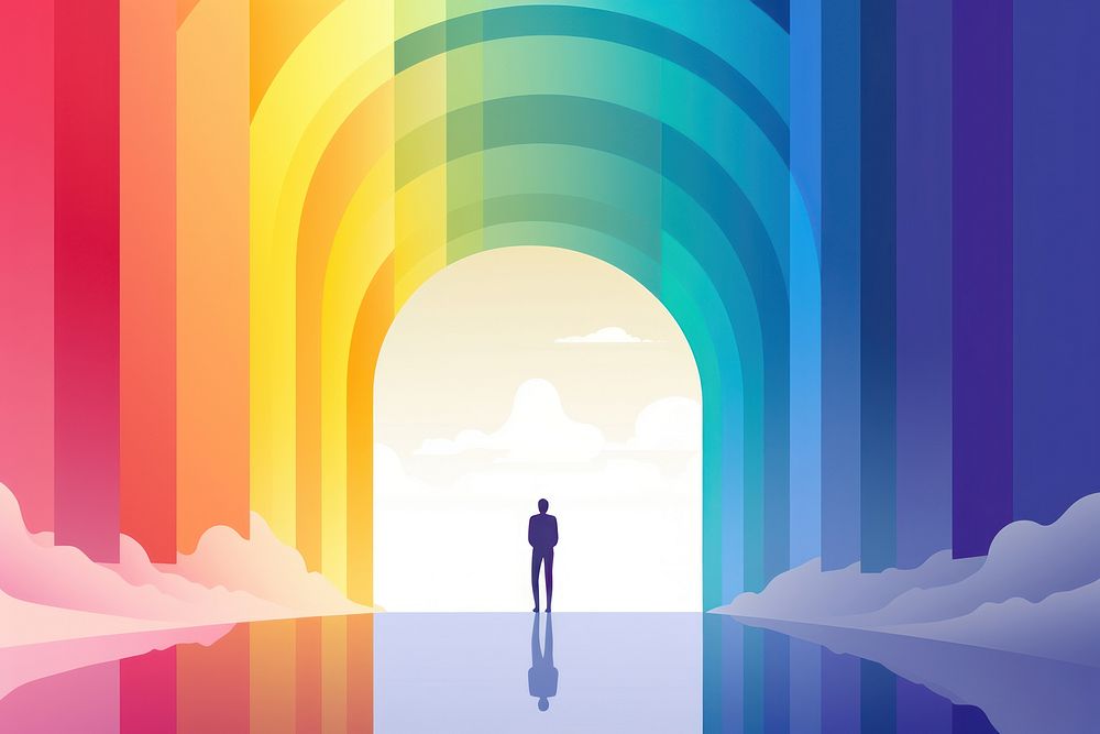 Backgrounds rainbow nature sky. AI generated Image by rawpixel.