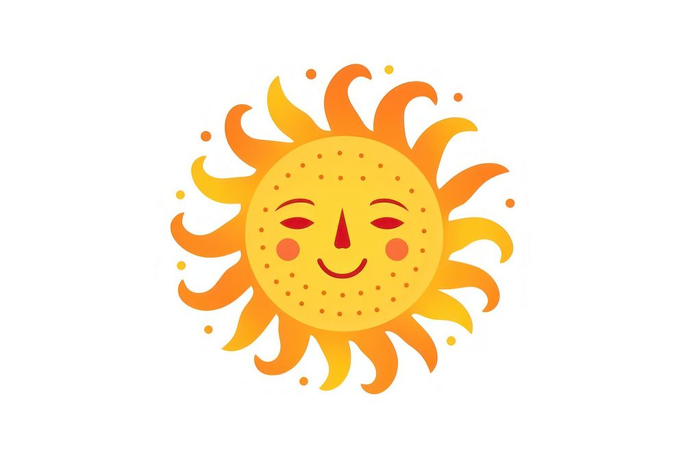 Sun logo sky white background. 