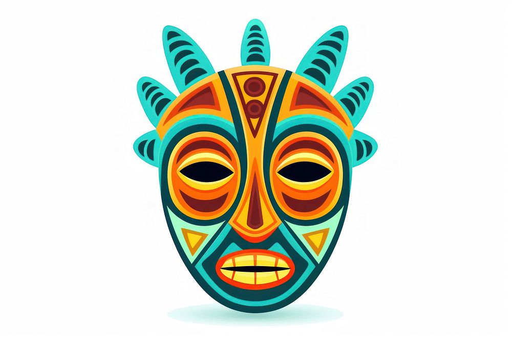 Mask tradition totem white background. AI generated Image by rawpixel.