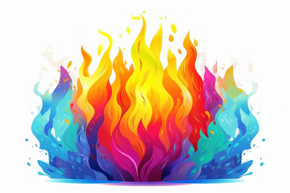 Fire white background creativity exploding. AI generated Image by rawpixel.