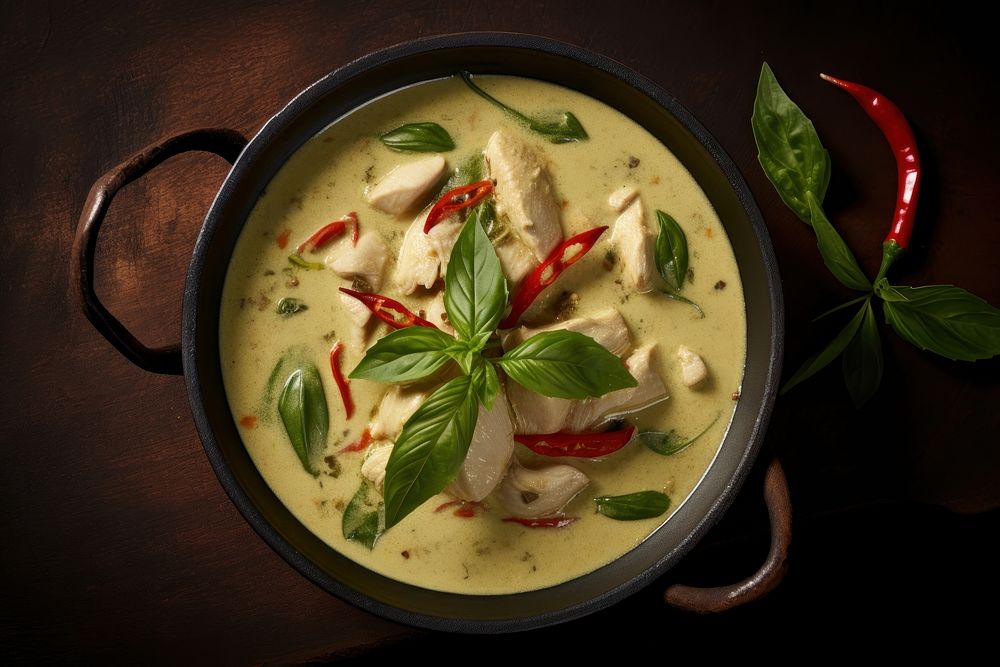 Green curry food meal. AI generated Image by rawpixel.