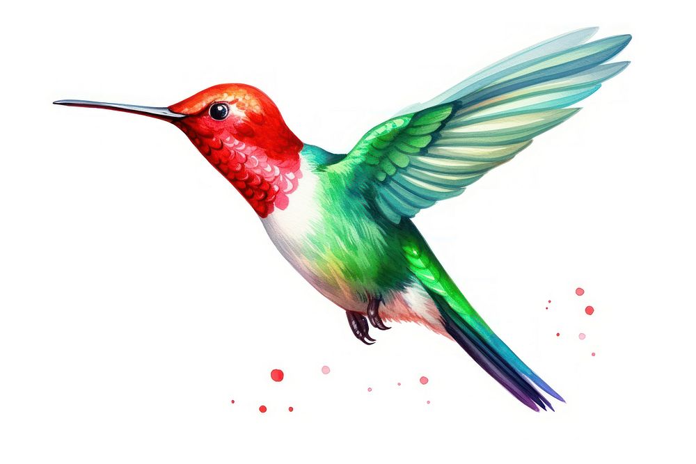 Hummingbird animal beak white background. AI generated Image by rawpixel.