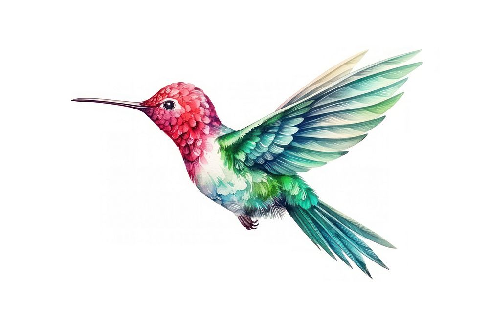 Hummingbird animal white background creativity. AI generated Image by rawpixel.