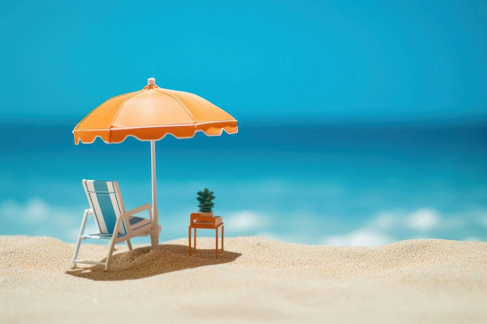 Chair beach furniture umbrella. 