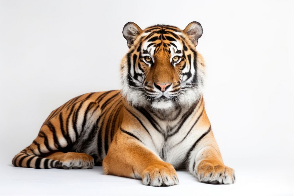 Tiger wildlife sitting animal. AI generated Image by rawpixel.