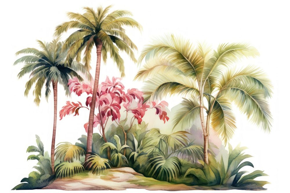 Tree outdoors painting tropical. AI generated Image by rawpixel.