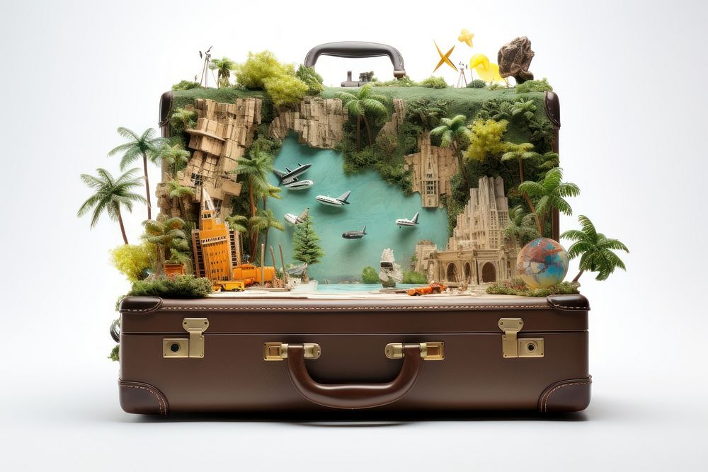 Suitcase luggage travel bag. AI generated Image by rawpixel.