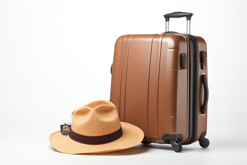 Luggage suitcase travel hat. AI generated Image by rawpixel.