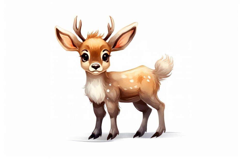 Mammal animal deer white background. AI generated Image by rawpixel.