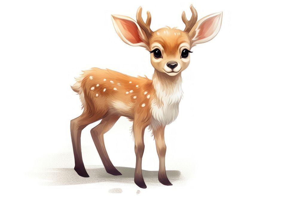 Animal mammal deer white background. AI generated Image by rawpixel.
