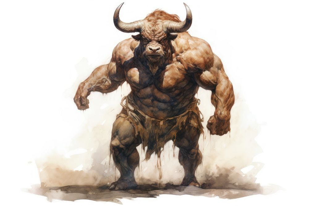 Cattle mammal bodybuilding bodybuilder. AI generated Image by rawpixel.