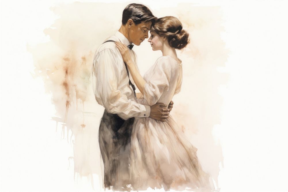 Painting fashion wedding adult. AI generated Image by rawpixel.