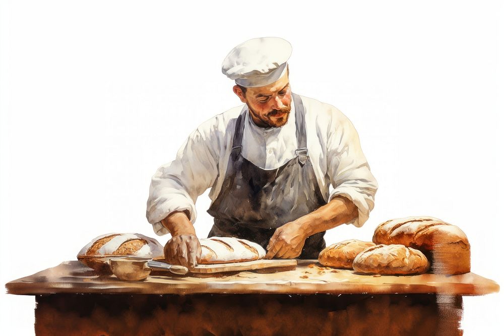 Bread baker adult food. AI generated Image by rawpixel.