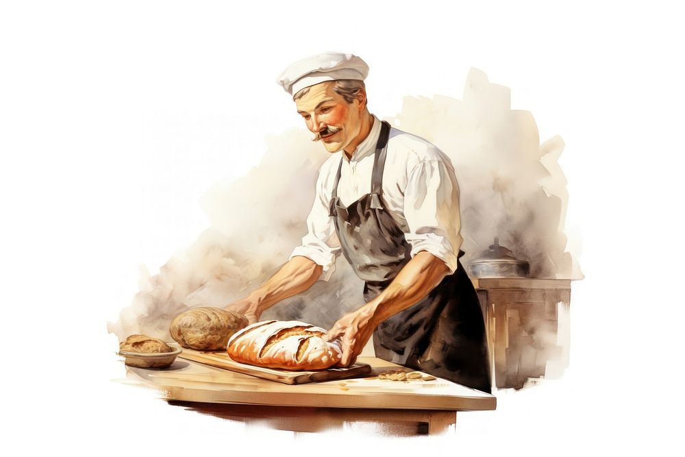 Bread food baker adult. AI generated Image by rawpixel.