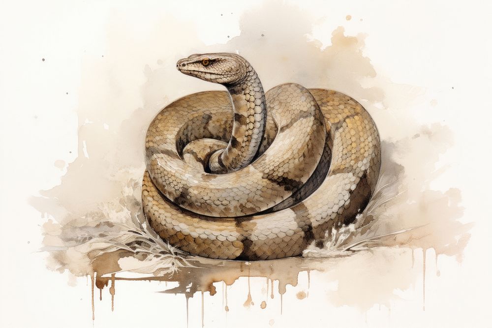 Snake reptile animal creativity. AI generated Image by rawpixel.