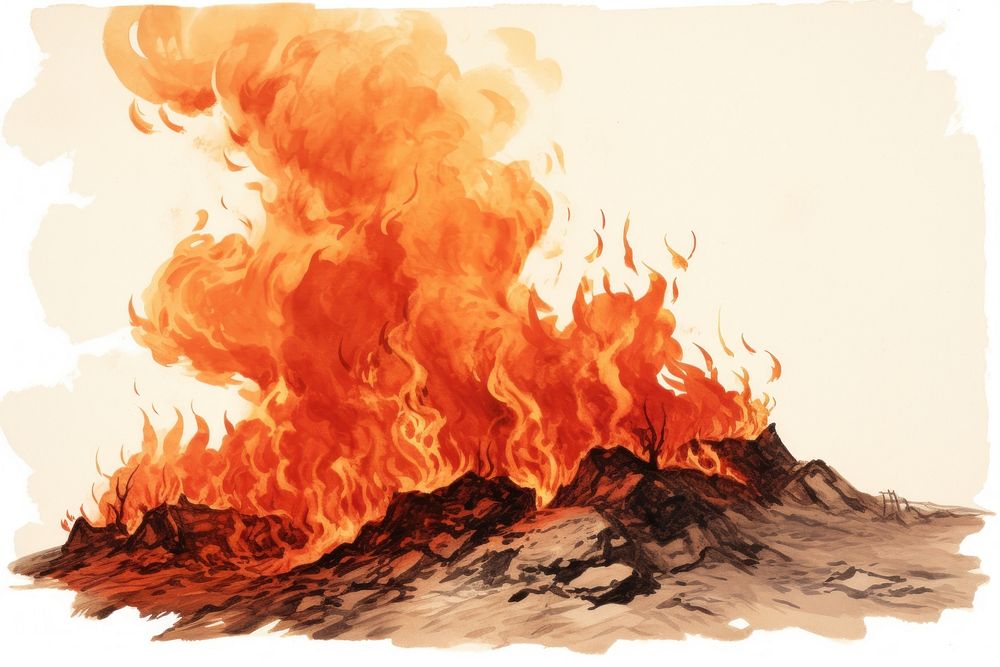 Fire outdoors volcano bonfire. AI generated Image by rawpixel.