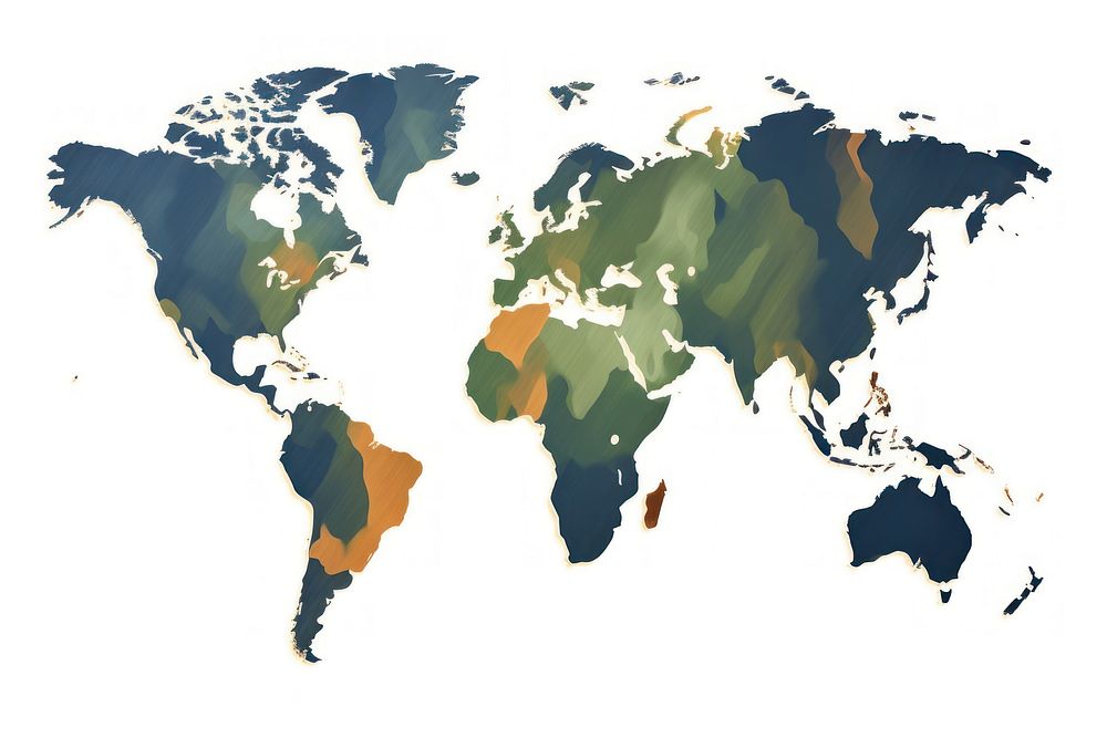 Map paint world topography. 