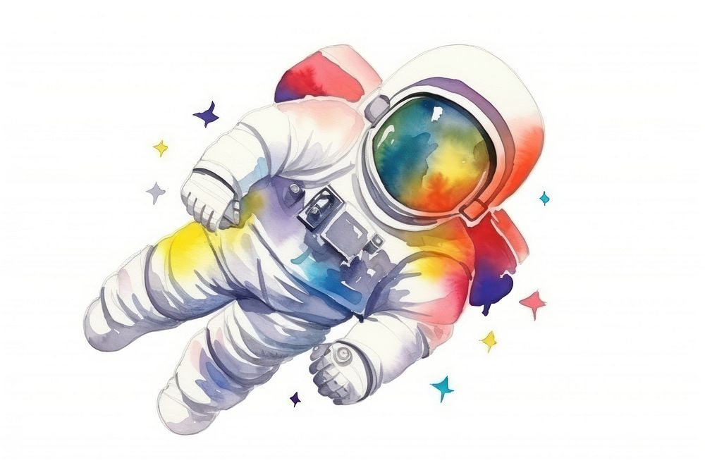 Astronaut space white background technology. 