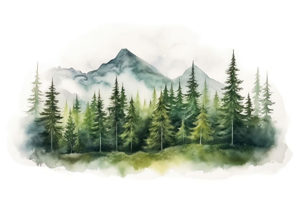 Forest landscape mountain outdoors. AI generated Image by rawpixel.