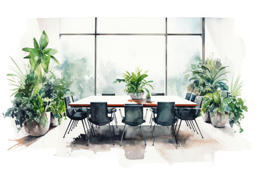 Table plant architecture furniture. AI generated Image by rawpixel.