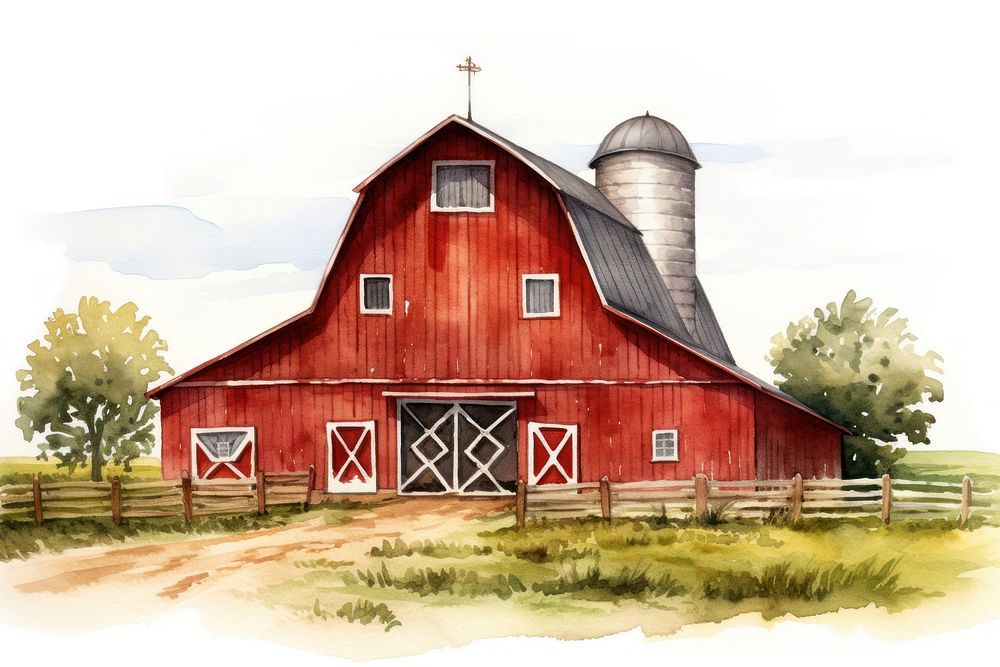 Barn farm architecture building. AI generated Image by rawpixel.