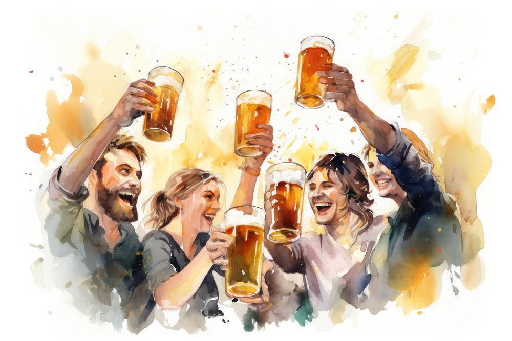 Beer drink glass party. AI generated Image by rawpixel.