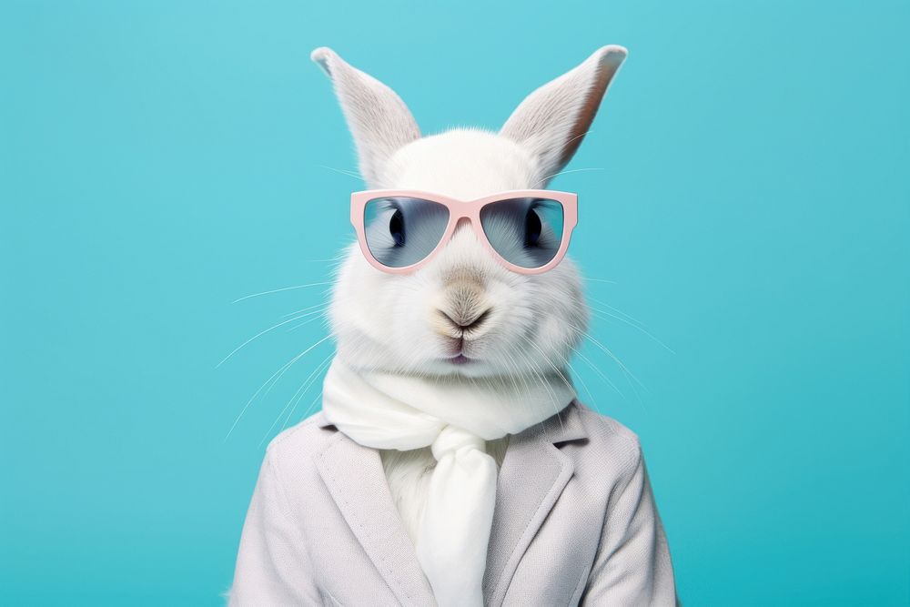 Glasses animal mammal white. AI generated Image by rawpixel.