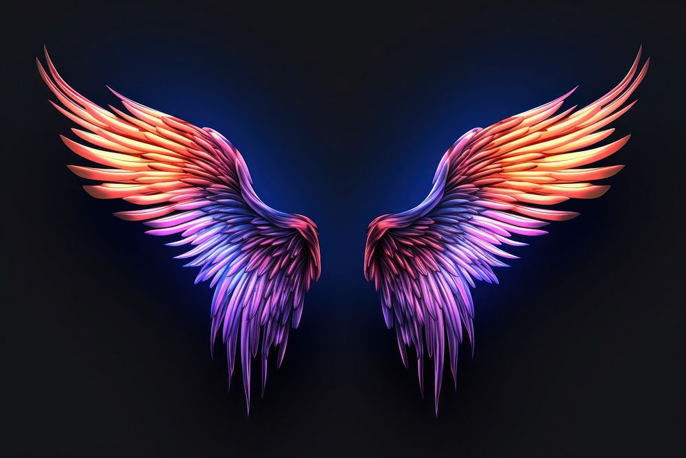 Pattern wing illuminated accessories. AI generated Image by rawpixel.