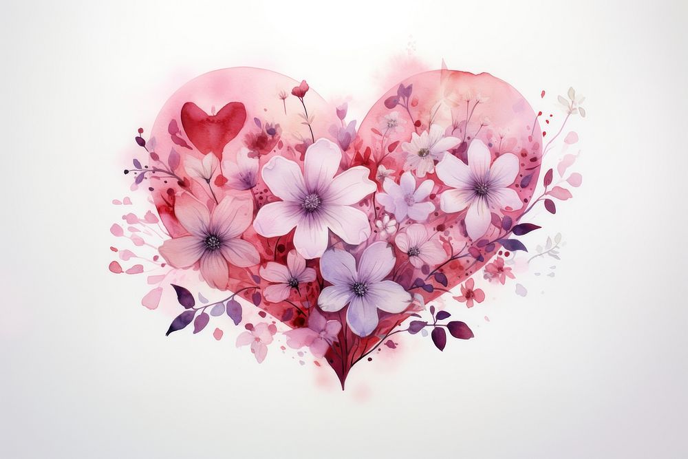 Flower plant heart pink. AI generated Image by rawpixel.