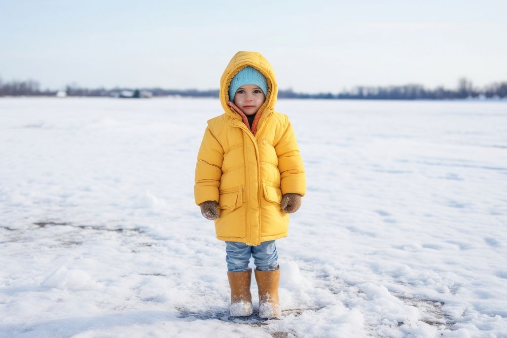 Child snow landscape footwear. AI generated Image by rawpixel.