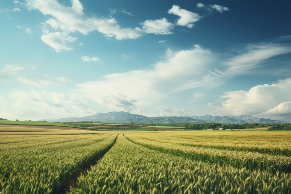Land agriculture landscape grassland. AI generated Image by rawpixel.