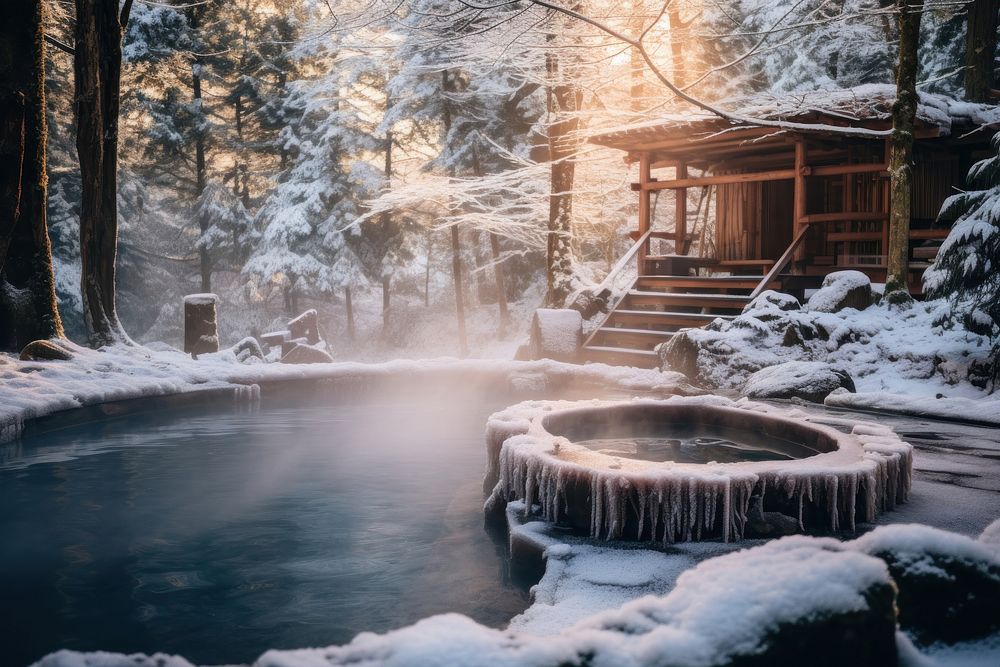 Outdoors architecture nature winter. AI generated Image by rawpixel.