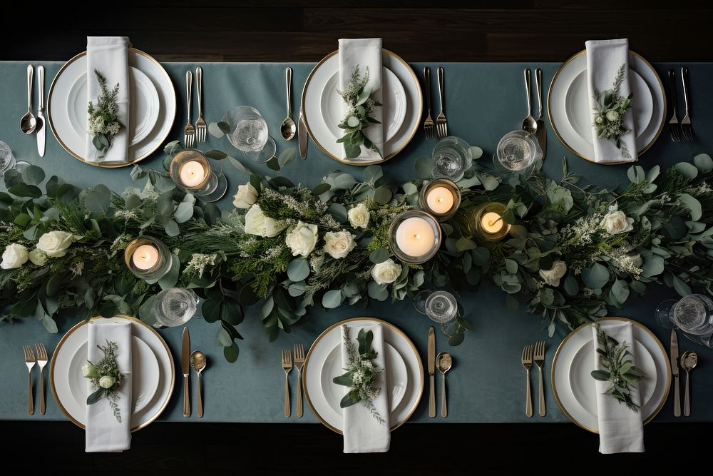 Table furniture flower plate. AI generated Image by rawpixel.