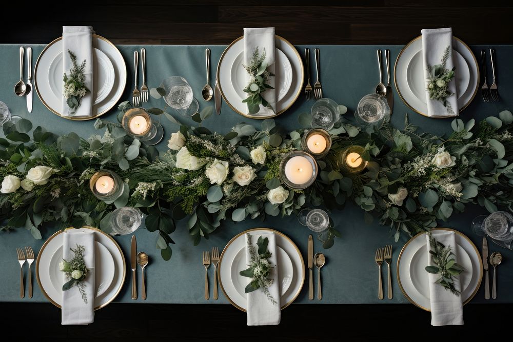 Table furniture flower plate. 